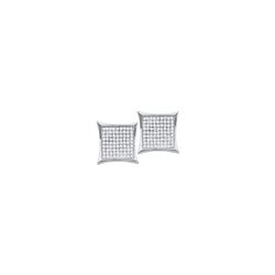 Sterling Silver Womens Round Diamond Square Kite Cluste