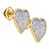Image 1 : 925 Sterling Silver Yellow 0.15CT DIAMOND HEART EARRING