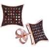 Image 1 : 10KT Rose Gold 0.20CTW DIAMOND MICRO PAVE EARRING