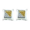 Image 1 : 925 Sterling Silver Yellow 0.12CTW DIAMOND MICRO PAVE E