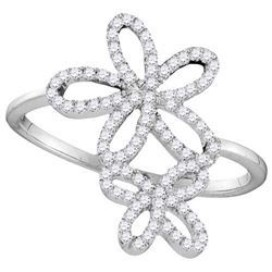 10KT White Gold 0.20CTW DIAMOND FASHION RING