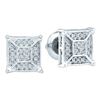 Image 1 : 10KT White Gold 0.10CTW DIAMOND LADIES MICRO PAVE EARRI