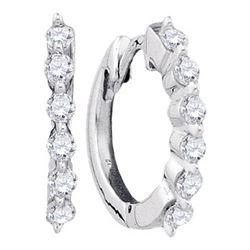 14K White-gold 0.25CTW ROUND DIAMOND LADIES FASHION EAR