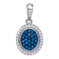 14K White-gold 0.21CT BLUE DIAMOND FASHION PENDANT