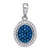 Image 1 : 14K White-gold 0.21CT BLUE DIAMOND FASHION PENDANT