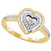 Image 1 : 10K Yellow-gold 0.24CTW DIAMOND HEART RING