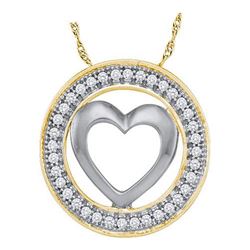 10KT Yellow Gold 0.10CTW DIAMOND HEART PENDANT