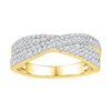 Image 1 : 10kt Yellow Gold Womens Round Natural Diamond Crossover