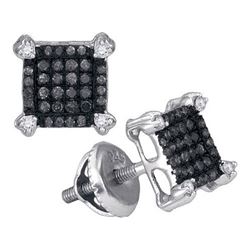 10KT White Gold 0.25CTW DIAMOND MICRO-PAVE EARRING