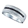 Image 1 : 925 Sterling Silver White 0.51CTW BLACK DIAMOND FASHION