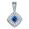 Image 1 : 10KT White Gold 0.26CTW BLUE DIAMOND FASHION PENDANT