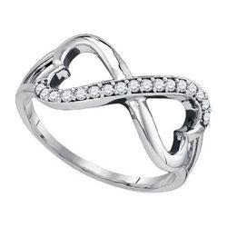 10K White-gold 0.17CTW DIAMOND FASHION RING