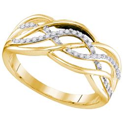 925 Sterling Silver Yellow 0.10CT DIAMOND MICRO-PAVE RI