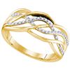 Image 1 : 925 Sterling Silver Yellow 0.10CT DIAMOND MICRO-PAVE RI