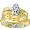 Image 1 : 10k Yellow Gold Natural Diamond His & Hers Matching Tri