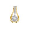 Image 1 : 10kt Yellow Gold Womens Round Diamond Flower Cluster Te