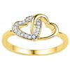 Image 1 : 10kt Yellow Gold Womens Round Diamond Double Locked Hea