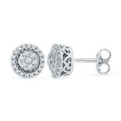 10KT White Gold 0.25CTW DIAMOND FASHION EARRING