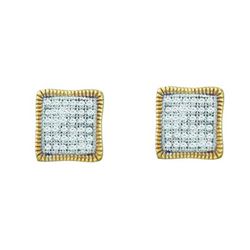 10KT Yellow Gold 0.25CTW DIAMOND MICRO PAVE EARRINGS