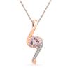 Image 1 : 10kt Rose Gold Womens Round Lab-Created Morganite Solit