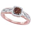 Image 1 : 10KT Rose Gold 0.20CTW DIAMOND MICRO-PAVE BRIDAL RING
