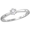 Image 1 : 10kt White Gold Womens Round Diamond Solitaire Bridal W