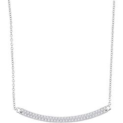 10kt White Gold Womens Round Diamond Curved Horiontal B