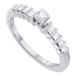 10KT White Gold 0.25CTW DIAMOND ROUND CENTER BRIDAL RIN
