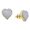 Image 1 : 10KT Yellow Gold 0.33CTW DIAMOND MICRO PAVE HEART EARRI