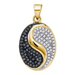 10K Yellow-gold 0.33CTW BLACK DIAMOND MICRO-PAVE PENDAN