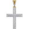 Image 1 : 10kt Yellow Gold Mens Round Diamond Cross Religious Cha