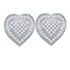 Image 1 : 10KT White Gold 0.25CTW DIAMOND HEART EARRINGS