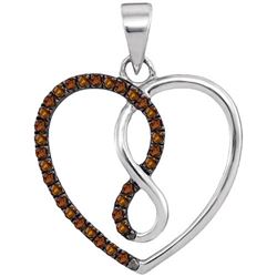 10KT White Gold 0.13CTW COGNAC DIAMOND FASHION PENDANT