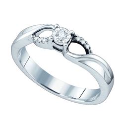 925 Sterling Silver White 0.06CTW DIAMOND MICRO-PAVE RI