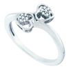 Image 1 : 10KT White Gold 0.05CTW DIAMOND HEART RING