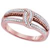 Image 1 : 10KT Rose Gold 0.20CTW RED DIAMOND MICRO-PAVE RING