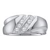 Image 1 : 10KT White Gold 0.25CTW DIAMOND MENS FASHION BAND