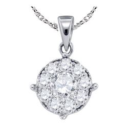 14KT White Gold 0.26CTW DIAMOND SEVILLE PENDANT