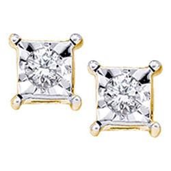 10KT Yellow Gold 0.05CTW DIAMOND LADIES FANOOK EARRINGS