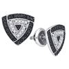 Image 1 : 10KT White Gold 0.50CTW BLACK DIAMOND MICRO-PAVE EARRIN