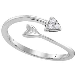 Sterling Silver Womens Round Natural Diamond Arrow Fash