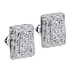 925 Sterling Silver White 0.23CTW DIAMOND MICRO-PAVE EA