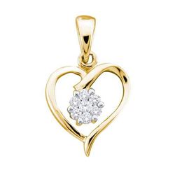 10KT Yellow Gold 0.08CTW DIAMOND LADIES HEART PENDANT