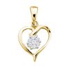 Image 1 : 10KT Yellow Gold 0.08CTW DIAMOND LADIES HEART PENDANT