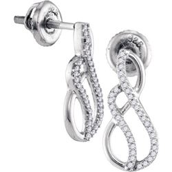 925 Sterling Silver White 0.15CTW DIAMOND FASHION EARRI