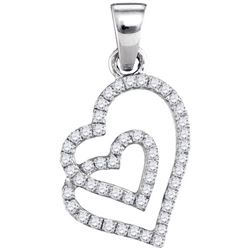 10KT White Gold 0.25CTW DIAMOND FASHION PENDANT