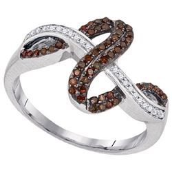 10KT White Gold 0.25CTW COGNAC DIAMOND FASHION RING