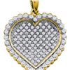 Image 1 : 10K Yellow-gold 1.50CT DIAMOND HEART PENDANT