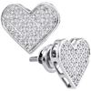 Image 1 : 925 Sterling Silver White 0.25CTW DIAMOND HEART EARRING