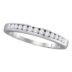 14kt White Gold Womens Round Channel-set Diamond Single